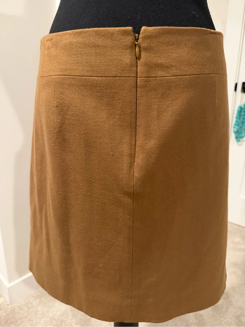 Tory Burch Camel A-Line Mini Skirt